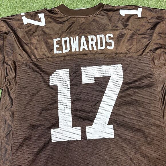 Cleveland Browns Jersey Mens Extra Large Brown Edwards #17 Reebok NFL Vintage - Picture 2 of 10